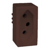 Módulo Tomada 10A - RECTA CHOCOLATE 